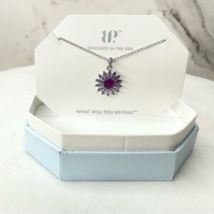 Bomb Party Glitz and Glam Necklace Purple Topaz Rhodium Plating RBP8017 NWT